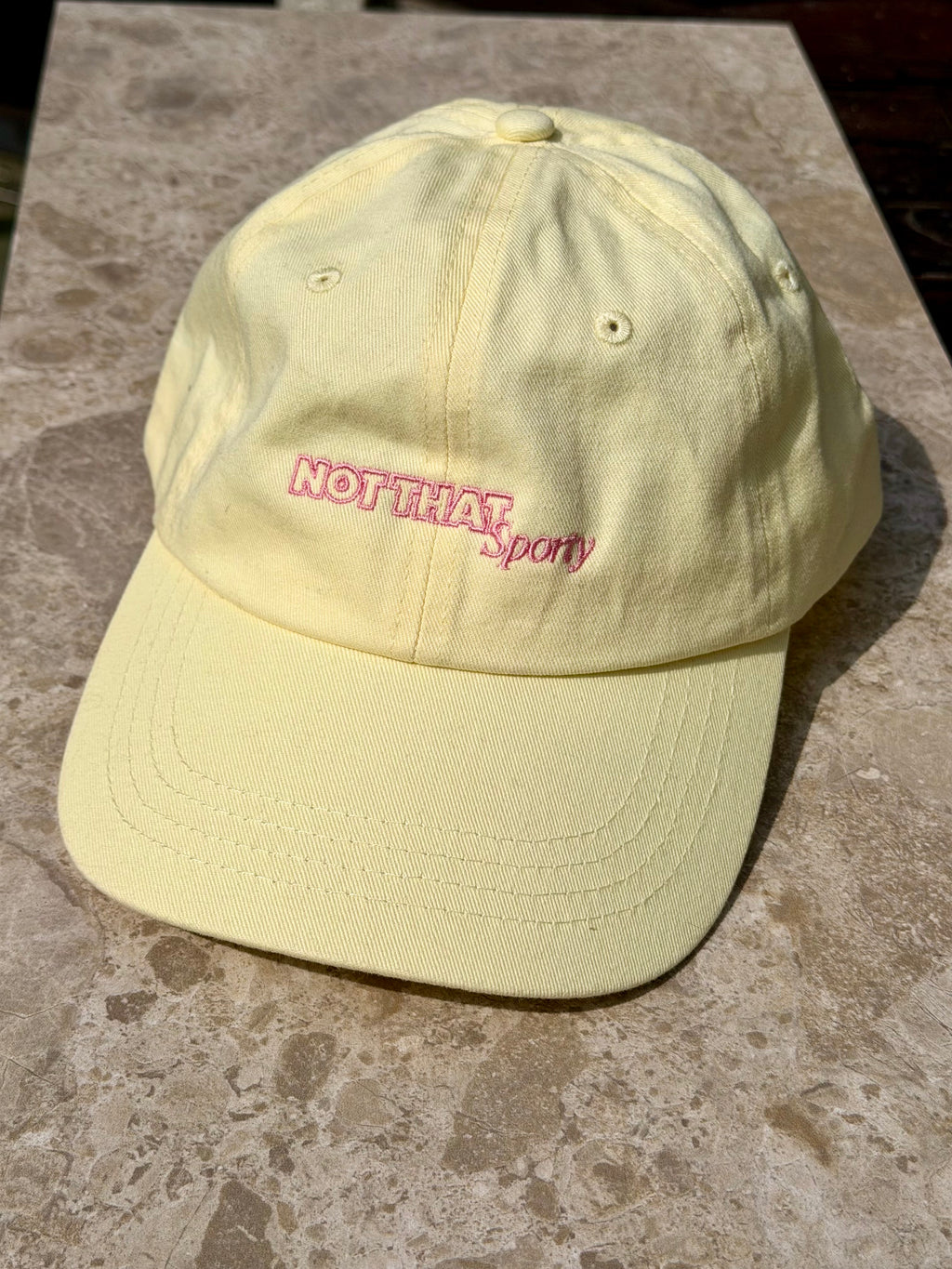 Not That Sporty Dad Cap - Pastel Lemon