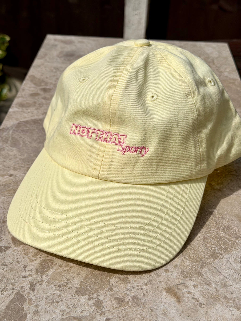 Not That Sporty Dad Cap - Pastel Lemon