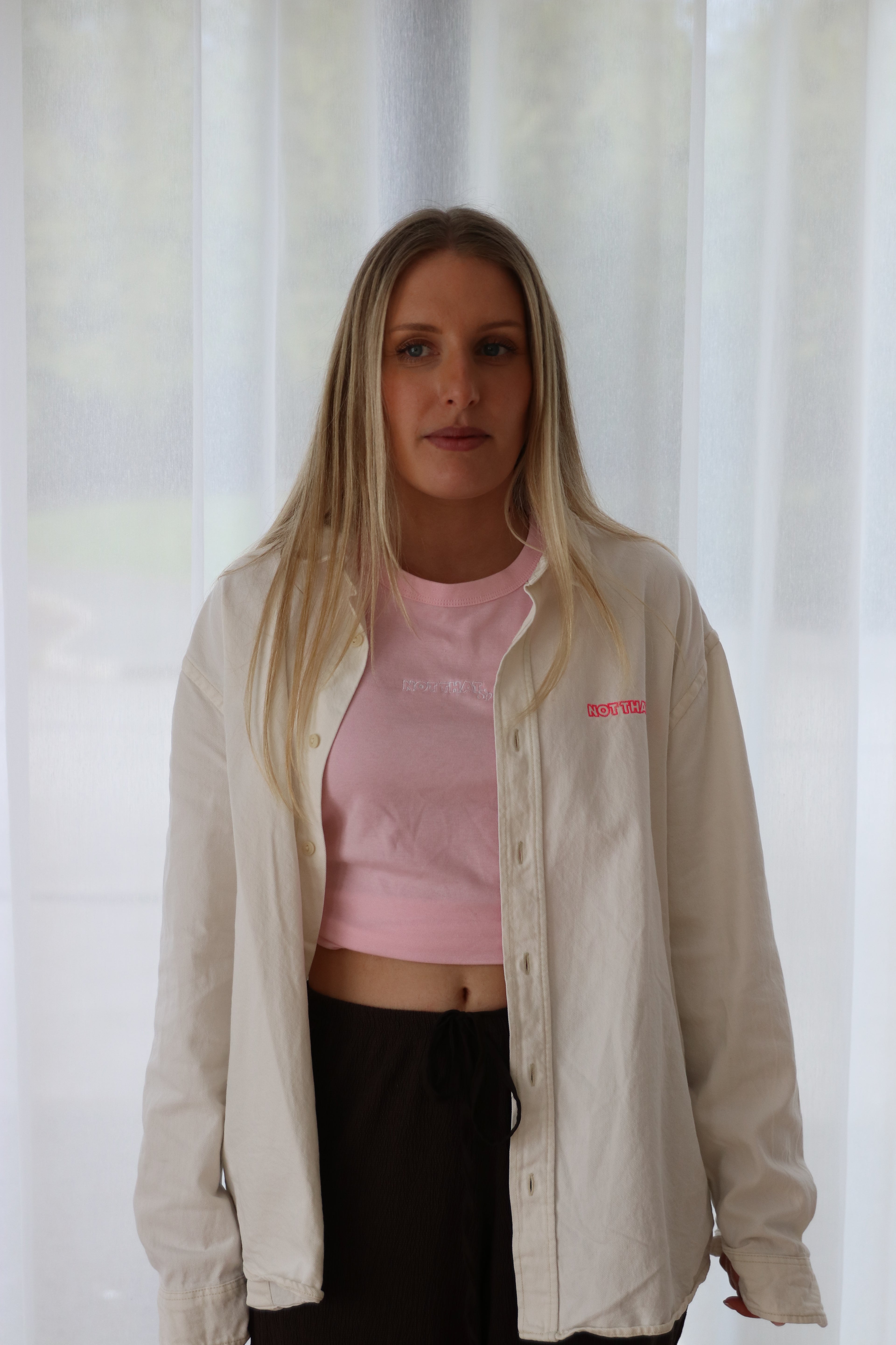 Not That Sporty Soft - Pink Micro Rib Embroidered Tank